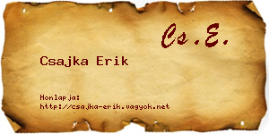 Csajka Erik névjegykártya