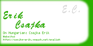 erik csajka business card